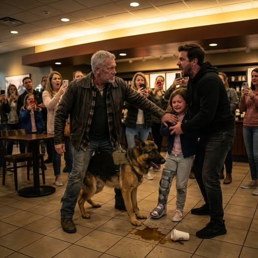 “Take Your Hand Off Her—Right Now.” – A Retired SEAL, His K9, and the Moment an Airport Café Exposed a Truth No One Could Ignore