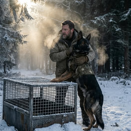 A German Shepherd was abandoned to freeze inside a steel cage, left to die in the wilderness. One Navy SEAL faced an impossible decision—and the choice he made not only saved the dog, but protected the entire forest from disaster.