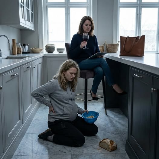 “You’re nothing but an incubator for my son’s legacy,” she sneered as I scavenged scraps on the basement floor. Then the door swung open, my husband stepped inside, and what he did next turned her cruelty into sudden, shocking regret.