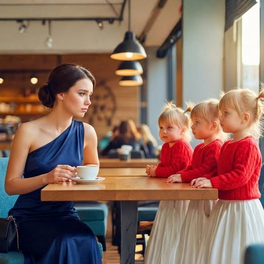 YOUR BLIND DATE NEVER SHOWED UP… UNTIL THREE IDENTICAL LITTLE GIRLS SAT DOWN AND SAID: “OUR DAD FEELS SO BAD HE’S LATE.”