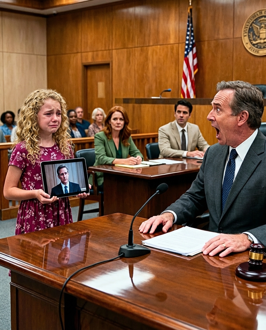 My husband files for divorce, and my 7-year-old daughter asks the judge: “May I show you something that Mom doesn’t know about, Your Honor?” The judge nodded. When the video started, the entire courtroom froze in silence.