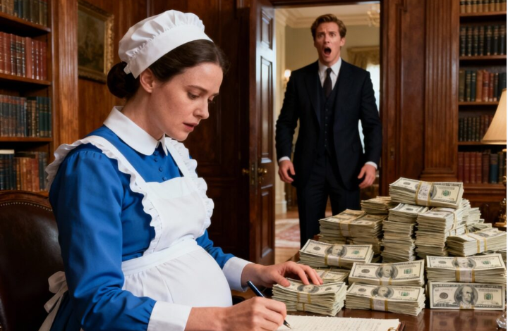 BUSINESSMAN OPENS THE BEDROOM DOOR… AND CANNOT BELIEVE WHAT HE FINDS HIS CLEANER DOING INSIDE…