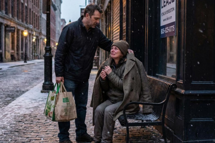 On Christmas Eve, I Handed My Coat to a Stranger… 3 Years Later, She Knocked on My Door With Something I’ll Never Forget