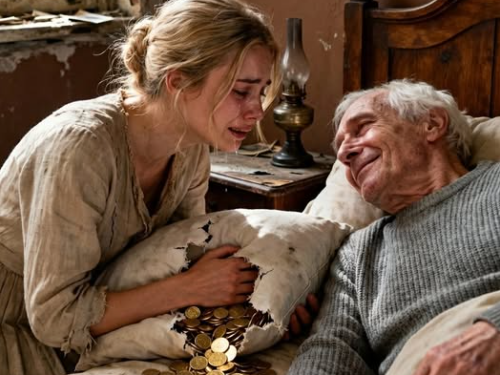 My father-in-law had no pension. I cared for him with all my heart for 12 years. With his last breath, he handed me a torn pillow. When I opened it, I couldn’t hold back my tears…