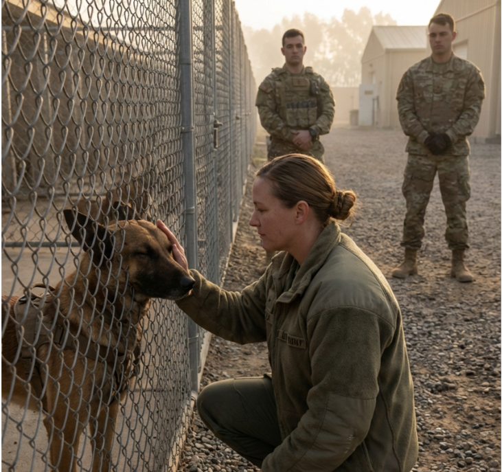 After injuring four handlers and throwing the facility into chaos, the military dog seemed completely uncontrollable. Then a calm female veteran stepped forward and spoke a single command—instantly halting the animal and revealing a bond no one else understood.