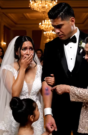 During my wedding, my seven-year-old daughter suddenly broke down in tears, pointing at my fiancé and begging, “Mom, look at his arm—I don’t want a new dad.” When I followed her gaze, the sight left me completely shaken.