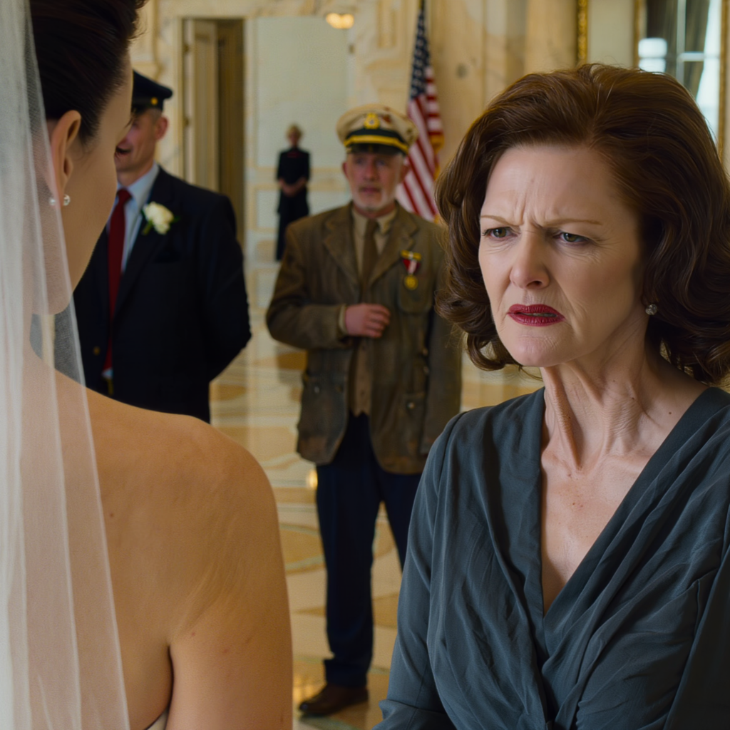 On my wedding day in the Ritz lobby, my in-laws laughed loud when my father limped in front of 327 guests. They called him “a creature” and “trash,” and my groom Julian laughed like it was entertainment. I went still, slid off the ring, and dropped it into a champagne glass. Then a man appeared, placed a strange patch into my father’s hand, and my father-in-law asked, “Do you have any idea what that patch means?”