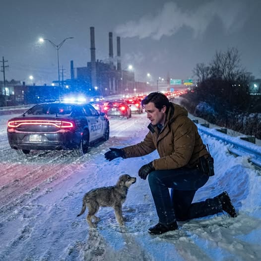 He Refused to Leave the Highway on New Year’s Eve — And That’s How I Followed a Freezing Puppy Into a Truth I Wasn’t Ready to Face