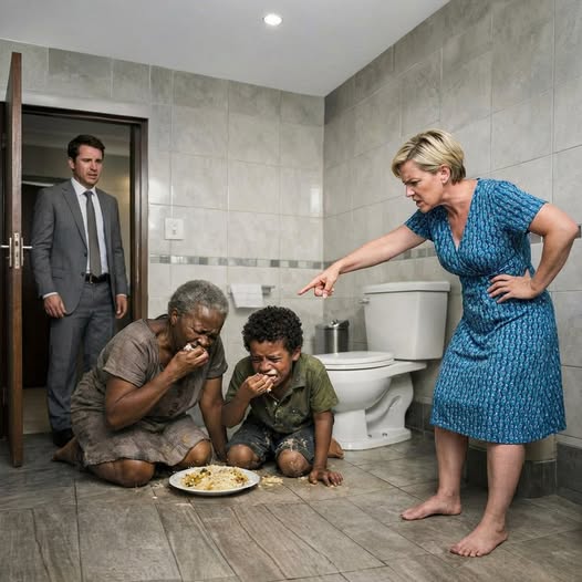 CEO Come Home Early And Catches His New Wife Forcing His Mother And Stepchild To Eat In The Bathroom…