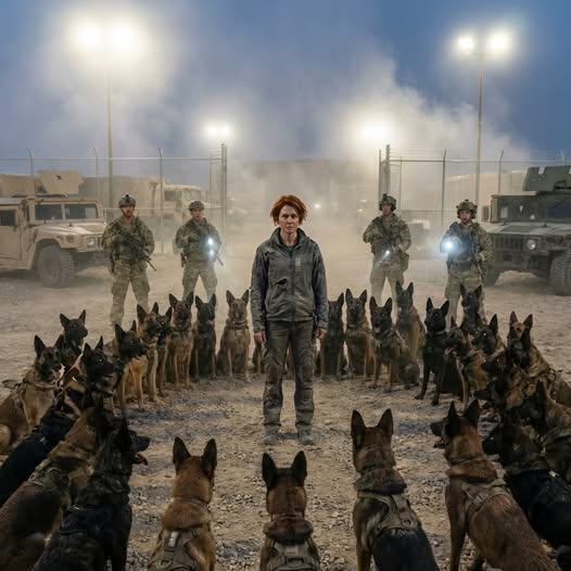 A Navy SEAL commander brushed off a quiet janitor, assuming she didn’t matter. Moments later, fifty military dogs surrounded her, forcing everyone watching to realize they had gravely misjudged who she was—and why the animals answered only to her.