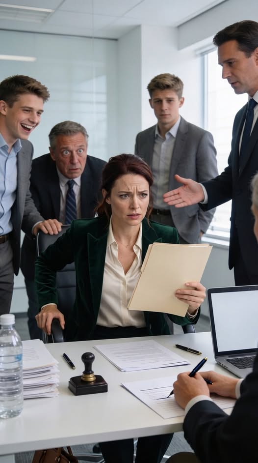 At the final closing, my Dad asked if I came to “clean the floors,” & his sons laughed. Then the buyer stood up, offered me the head chair, & said, “Sir, meet the Chairman who just bought your debt.” My Dad’s face went completely pale.