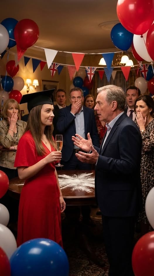 At my graduation party, I saw my father slip something into my champagne. I stayed calm, stood up, and made sure the truth came out—before anyone else could be hurt.