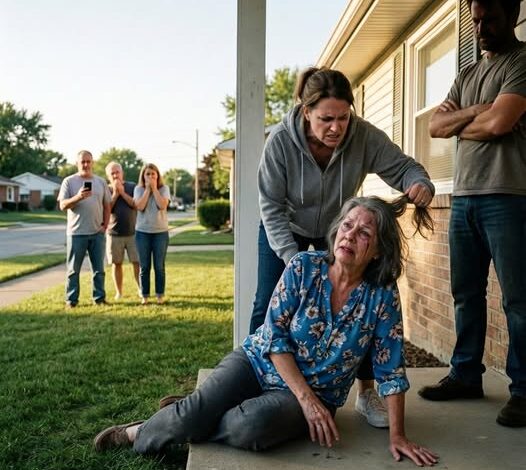 My son-in-law knocked me to the ground. My daughter dragged me out by my hair while the neighbors watched. “Get out—it’s three million,” she said. They thought no one would step in. They were wrong. Someone called 911. When the police arrived, their entire life unraveled.