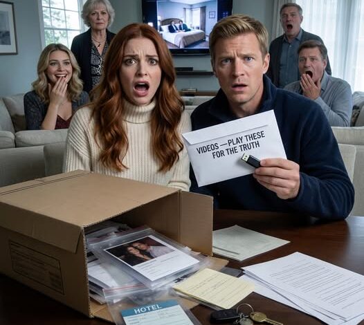 “My MIL dropped boxes on my table: ‘Proof you cheated.’ We opened them—photos of me in our bedroom. I whispered, ‘That’s not me.’ My husband went pale: ‘Then who was filmed in our house?’”