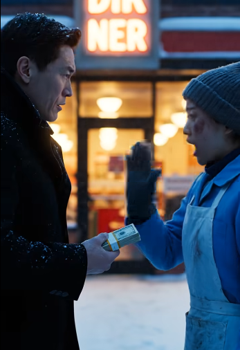 A single waitress took in 25 freezing bikers on the coldest night of the year. By morning, 1,500 Hells Angels lined the road outside her diner. Then a billionaire arrived, demanding answers—and the past she’d buried came roaring back. The wind screamed against the windows of the Highway Diner like something alive and furious.