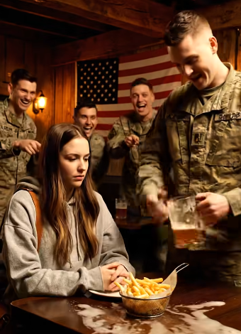 In a Naval Town Where Respect Costs More Than Medals, a Commander’s Quiet Test Began in a Forgotten Bar With a Spilled Beer, and Four Cocky Marines Didn’t Realize the Only Witness Was the One Deciding Their Future