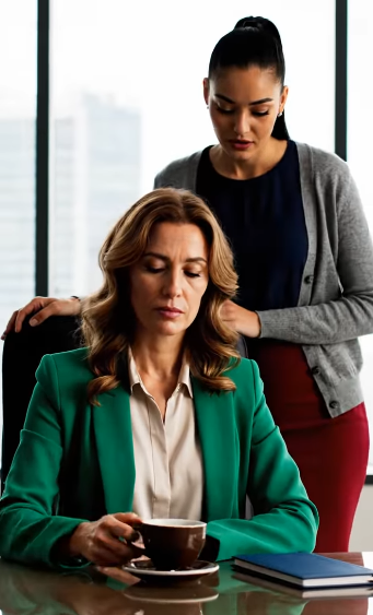 My daughter-in-law brought me coffee right before the meeting. The housekeeper spilled it—almost like it was on purpose. Because of that, I didn’t get the chance to take a single sip… I was about to hand the company over to my son. My daughter-in-law set the cup in front of me, wearing a sugar-sweet smile. The housekeeper “accidentally” bumped my chair and whispered, “Don’t drink it… just trust me.”