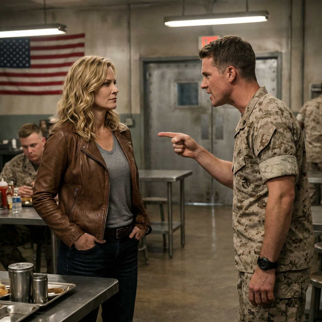 “Get Out!” A Young Marine Shoved a Civilian Woman in the Mess Hall — Not Knowing Colonel Vivian Blackwood Had Just Returned to Camp Pendleton with Authority Over Every Name on the Roster