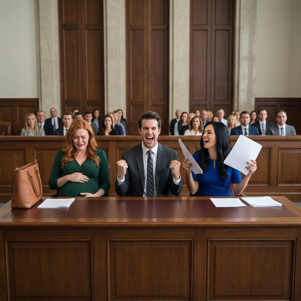I was eight months pregnant when my billionaire husband smirked across the courtroom and said, ‘You’ll leave with nothing, Caroline.’ He thought my baby bump made me weak. He thought his prenup had already buried me.