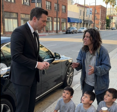 A Millionaire Found His Ex-Girlfriend Begging with Triplets Who Looked Exactly Like Him — Her Silent Response Left Him Desperate