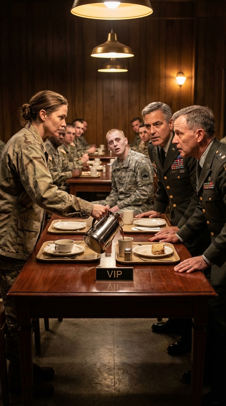 “You just asked a retired SEAL commander to serve coffee at the VIP table,” someone realized too late. The quiet woman in camouflage soon revealed her true identity, and within hours, her presence turned the entire base upside down.