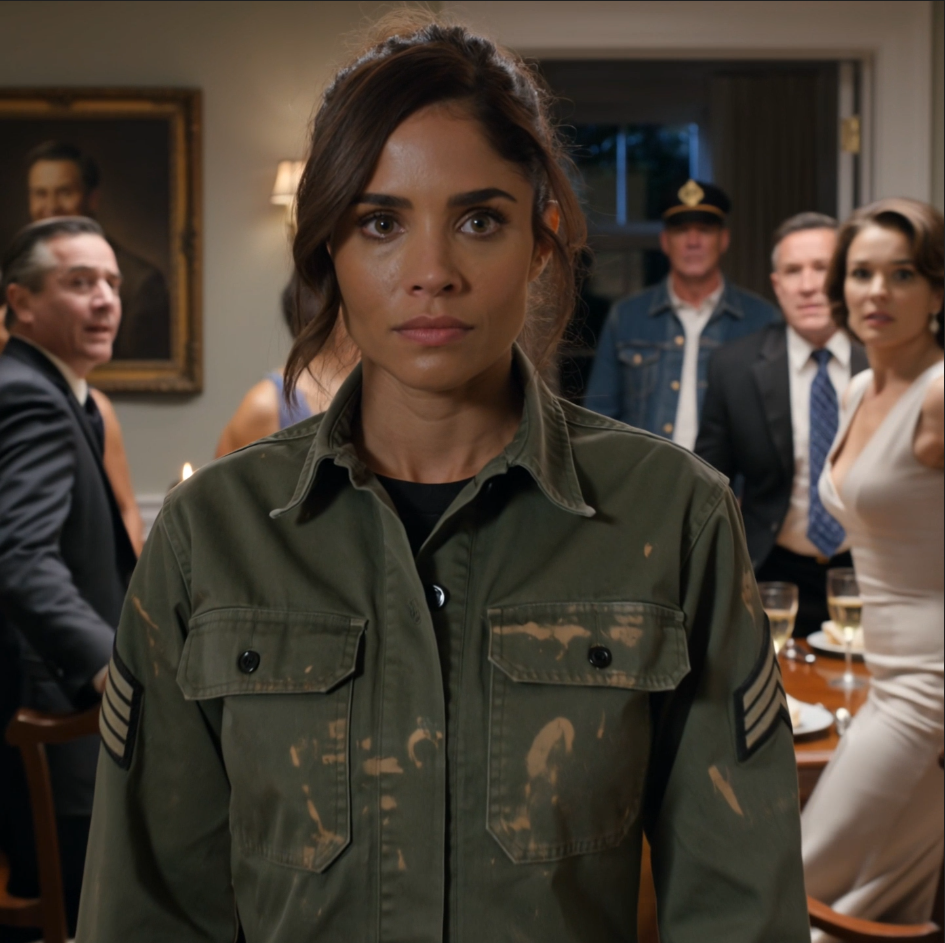 My Fiancé’s Family Took One Look At My Grease-Stained Marine Jacket And Decided I Was The Wrong Woman For Their Son, But The Same Old Man I Stopped To Help On Route 17 Pulled Into Their Driveway Minutes Later—And The Instant He Walked Through That Door, The People Who Had Been Laughing At Me Pushed Back Their Chairs And Stood Up Like They Had Just Realized They’d Made A Very Expensive Mistake