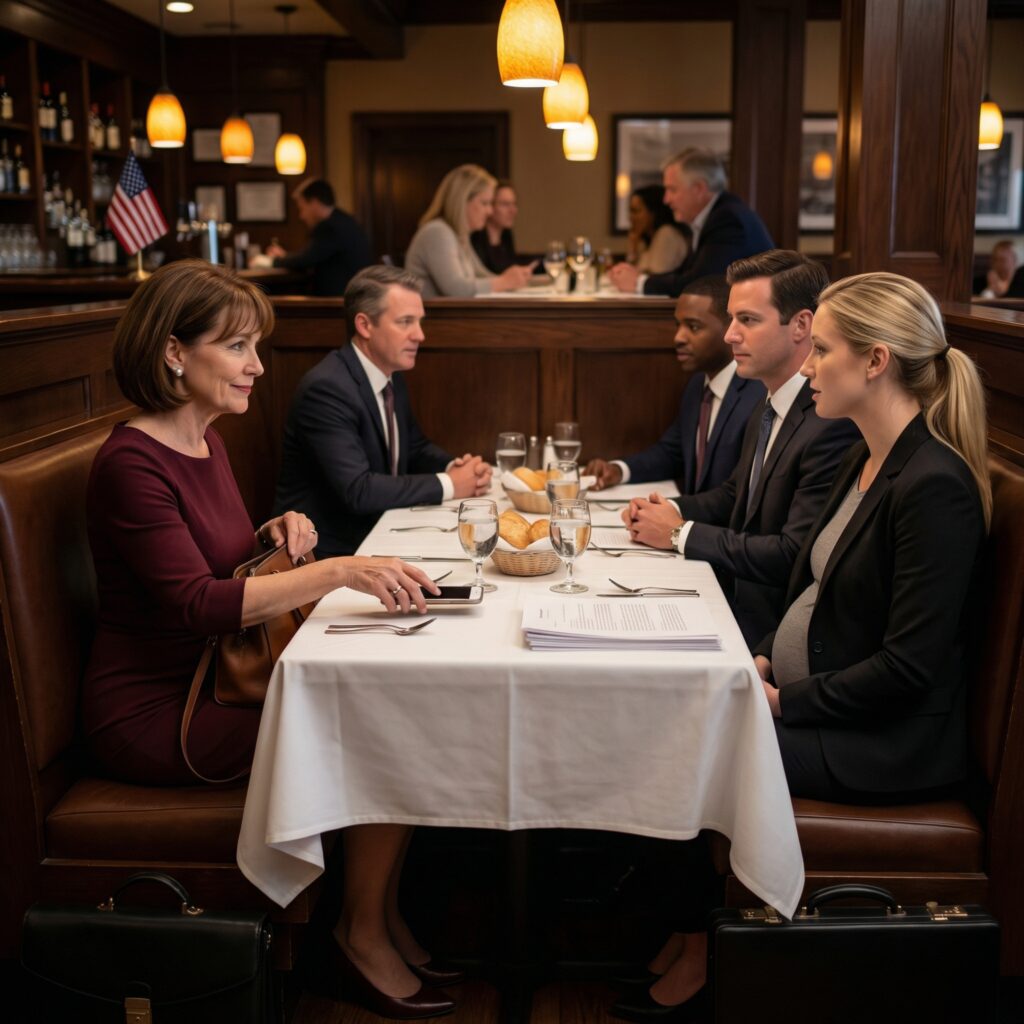 After I refused to pay for my daughter’s luxury wedding, she blocked me. A few days later, she invited me to a ‘reconciliation dinner.’ But the moment I walked in, I saw three legal representatives already waiting, with a stack of pre-prepared paperwork on the table. My daughter looked me straight in the eye and said, “Either you agree tonight… or you won’t be part of your grandson’s life anymore.” I didn’t raise my voice. I simply opened my purse, made one phone call, and calmly said, “Sure—but before anything happens, someone wants to say a few words.”