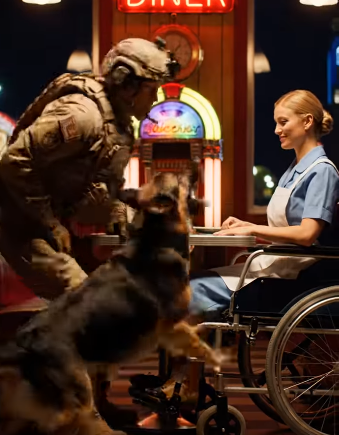 A Disabled Waitress Was Serving a Navy SEAL — Until His Military K9 Suddenly Reacted to Her…